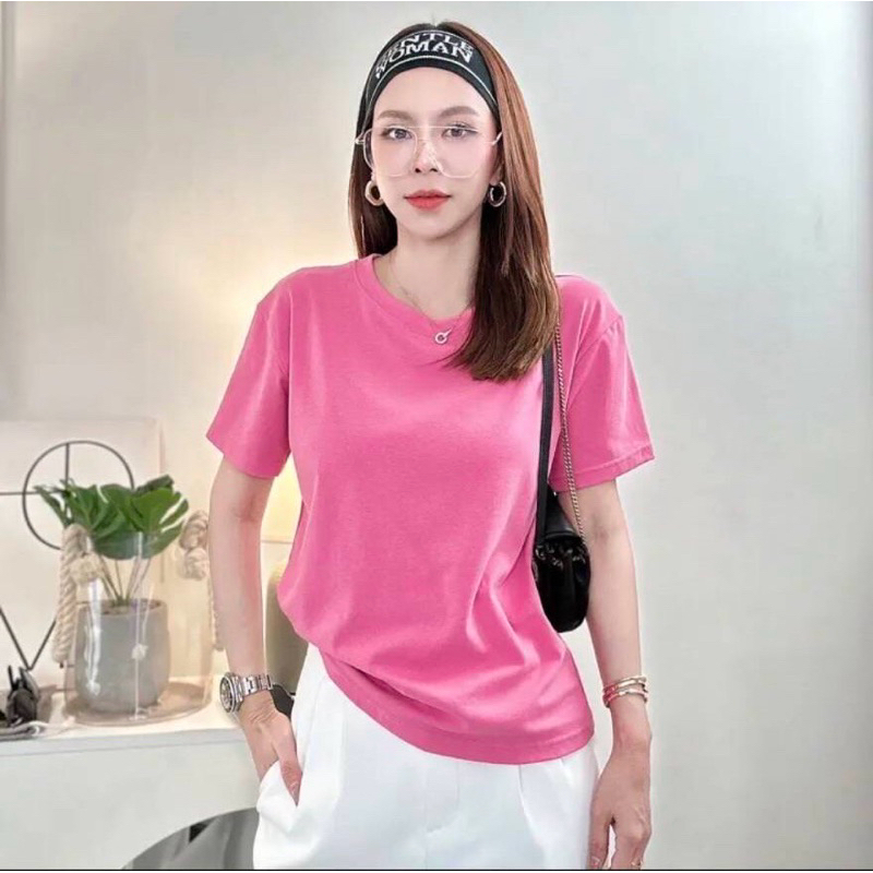 D012เสื้อยืดคอกลมทรงBasicแขนสั้น อก36-42”ค่ะ