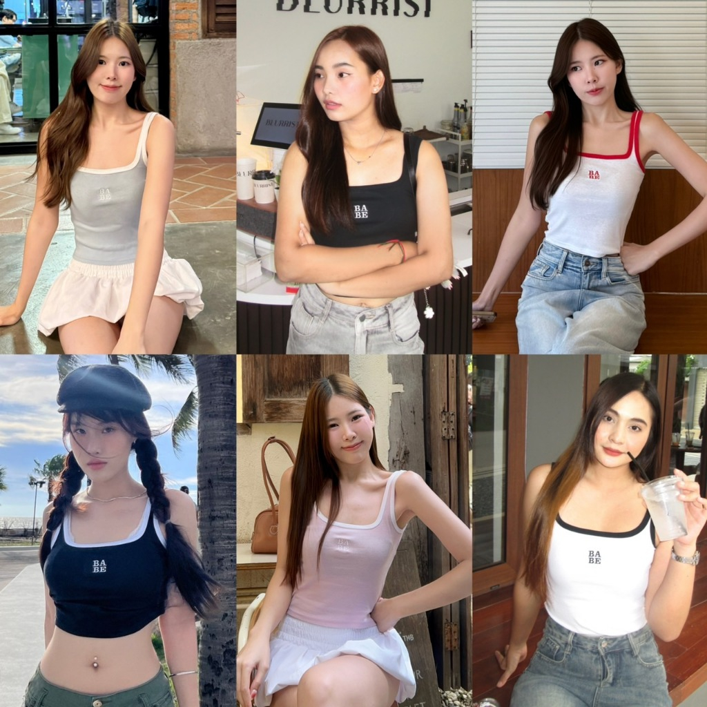 BABEJUB.X l BABE CROP เสื้อครอปคอยู ผ้าคอทตอน ทรงสวย กระชับ