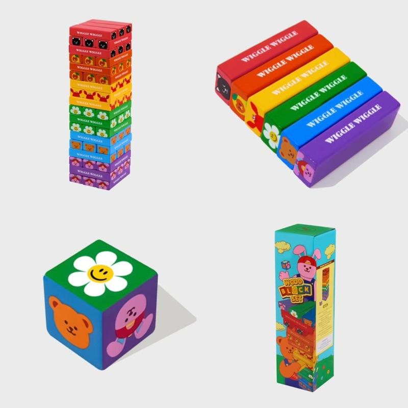 พร้อมส่ง🌈Wiggle Wiggle ของแท้ 💯 บล็อกตัวต่อ Wood Block Set ของเล่น เกมส์ไม้จังก้า บล็อกไม้ เกมส์ไม้ตึกถล่ม 87009