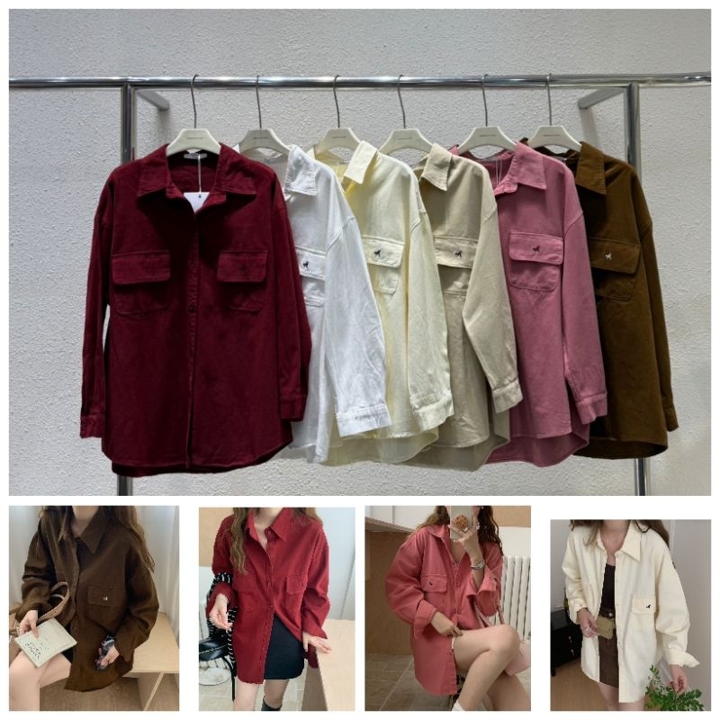 เชิ้ตOversize งานปักผ้ายีนส์หนา