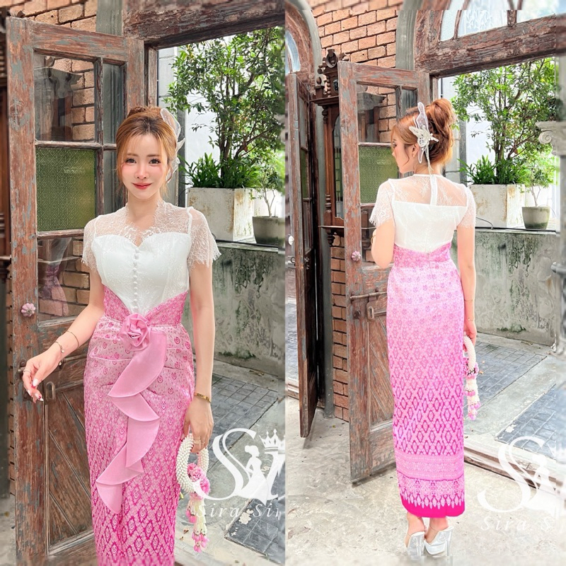 Sirasiri ชุดไทยใส่ทำบุญ ชุดแฟนนาค ชุดไทยงานบุญ งานบวช สวยหรู