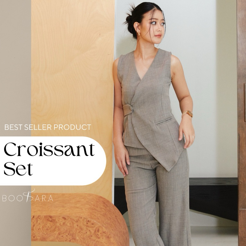 Croissant set ชุดเซ็ตเสื้อ+กางเกงขายาว ใส่ทำงานได้ ใส่ออกงาน หรือ everyday looks ก็จึ้ง - BSR C. Clothing Lady