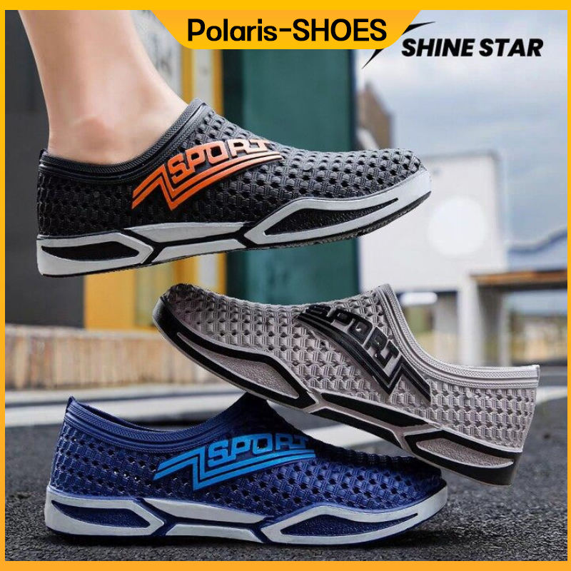 ⚡พร้อมส่ง⚡ SHINESTAR รองเท้าแตะชาย รองเท้าแบบสวม ไซร์ใหญ่ ใส่ลุยน้ำ ไซส์40-45​ ใส่​ได้​หญิง​และ​ชาย​​