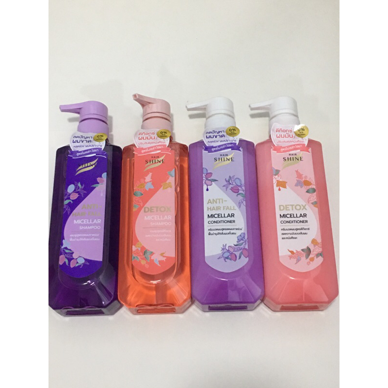 แฮร์ ชายน์ แชมพู-ครึมนวดผม ไมเซล่า ไฮยา ขนาด 500 มล.