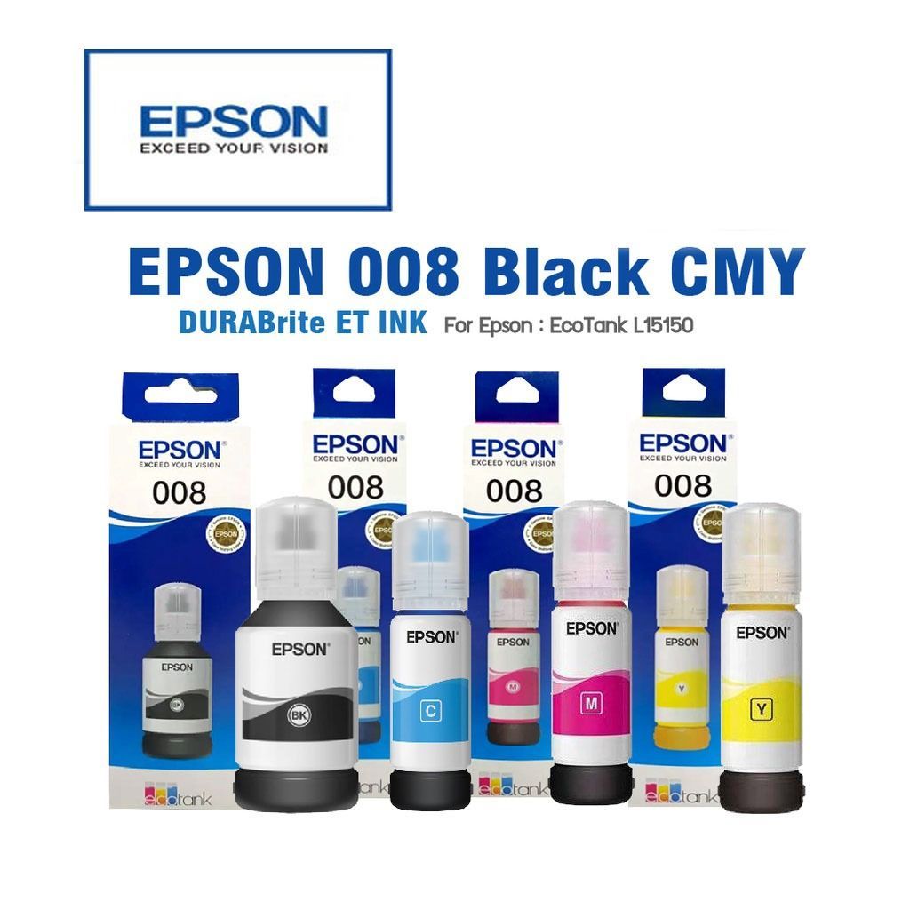 หมึกแท้ 100% Epson 008 ราคาถูก หมึกเติม Epson for L15150 L15160 L15180 L6460 L6490 L6550 L6580 แท้ ก