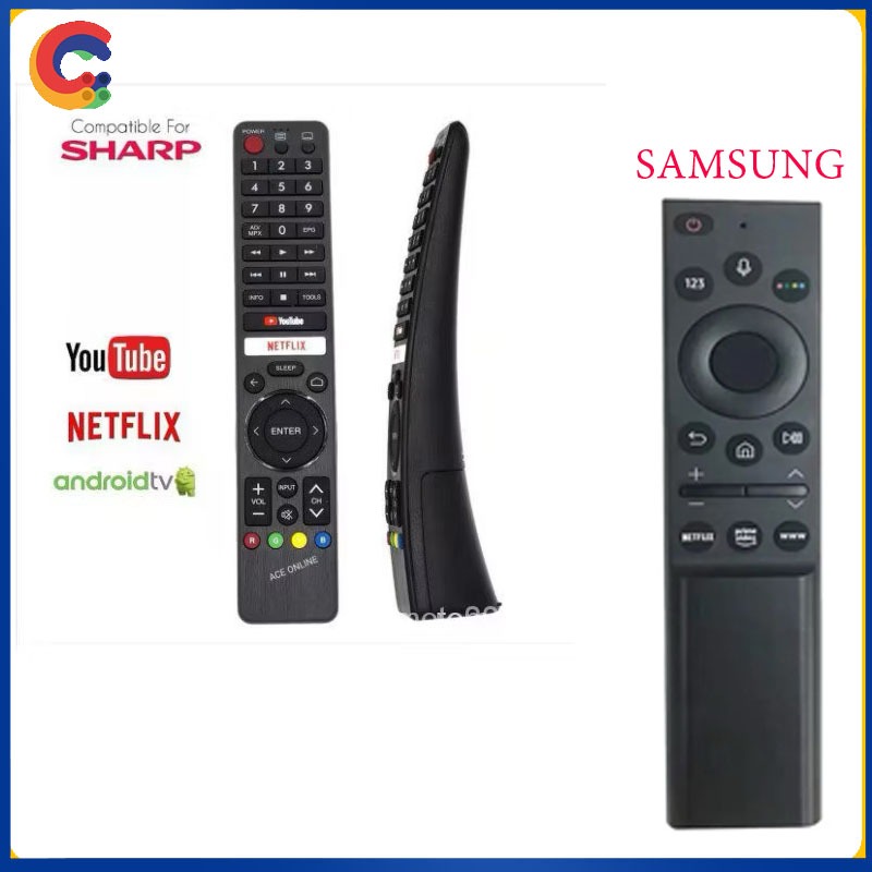 รีโมตคอนโทรลสมาร์ททีวี Sharp/Samsung ชาร์ป รุ่น GB326WJSA/รีโมททีวี samsung สั่งงานด้วยเสียงได้ รีโมท samsung tv