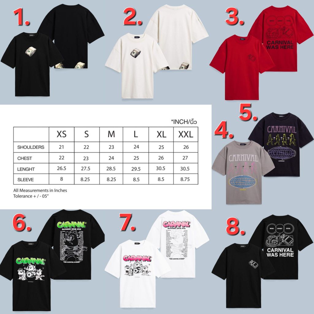 [ ของแท้ ] เสื้อยืด CARNIVAL Fall/Winter 2024 “LOUDER THAN BOMBS” (Part.2) “®evolution” T-SHIRT ของใหม่ พร้อมส่ง