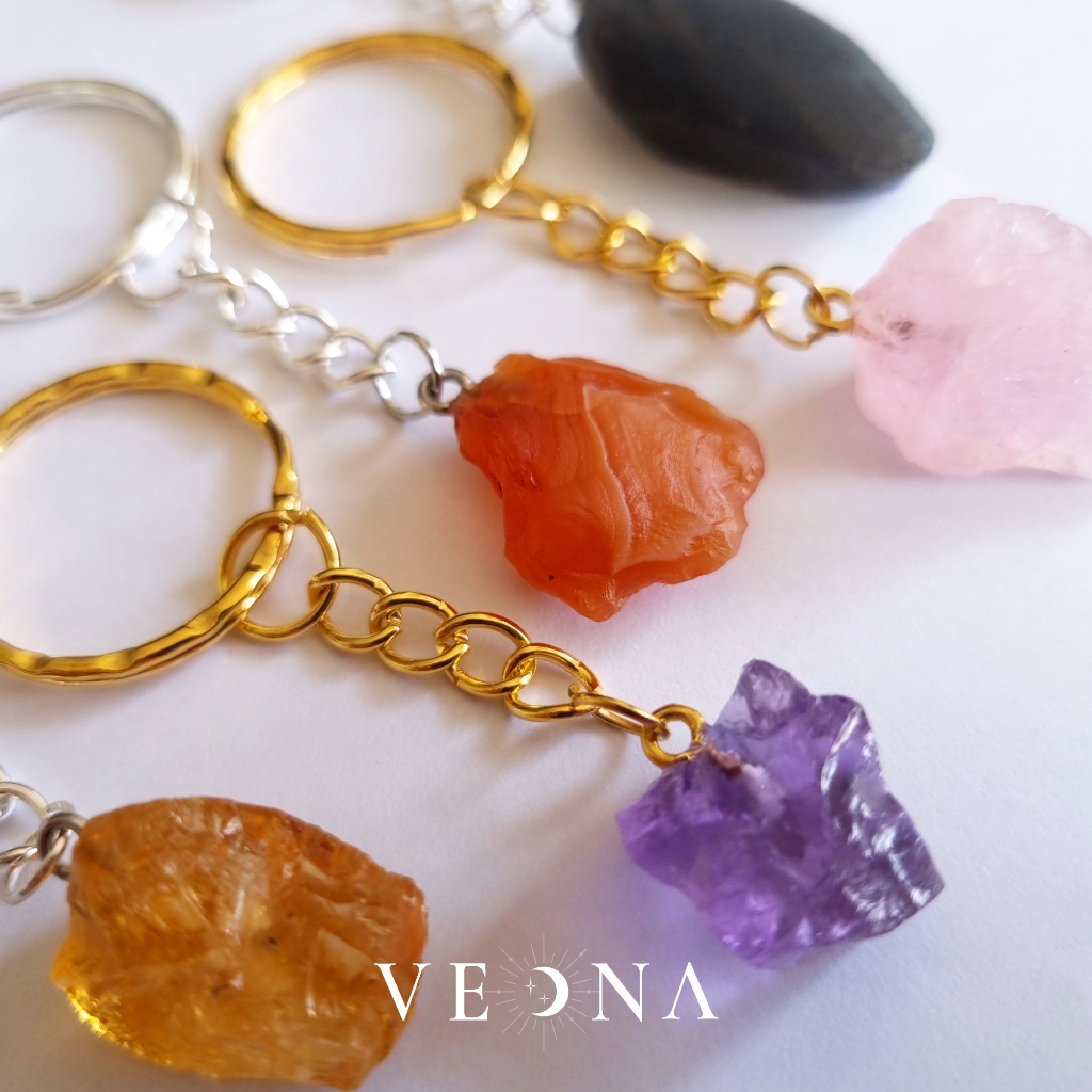 VEONA 🔑พวงกุญแจหินนำโชค l พลอยดิบแท้💎