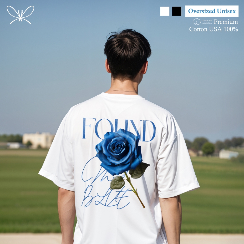 Riri Found my blue เสื้อยืด โอเวอร์ไซส์ Premium T-shirt Oversize Unisex Cotton USA 100%