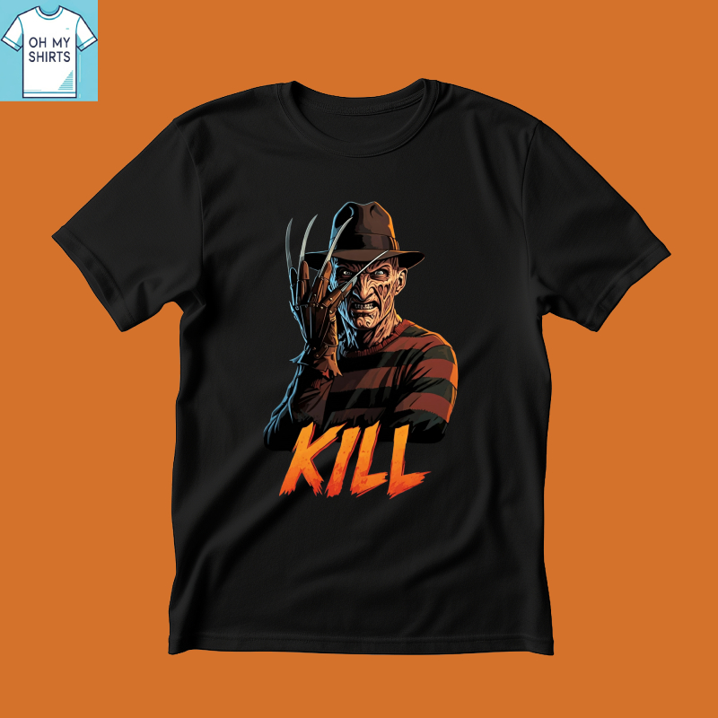 เสื้อยืด Freddy Krueger แนว Street Fashion สกรีนแบบ DFT ผ้า Cotton 100%