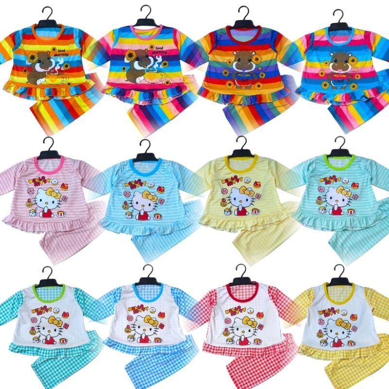 ชุดนอนเด็กผู้หญิงผ้ามัน ไซส์ น้องไม่เกิน 10 กิโล