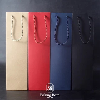 Baking Barn Wine bag (10 ชิ้น/แพ็ค) ถุงใส่ไวน์ ถุงกระดาษคราฟท์ทรงสูง ถุงกระดาษใส่ขวดไวน์ กระดาษหนา