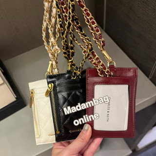 CHARLES & KEITH Quilted Card holder ที่ใส่บัตรพนักงาน กระเป๋…