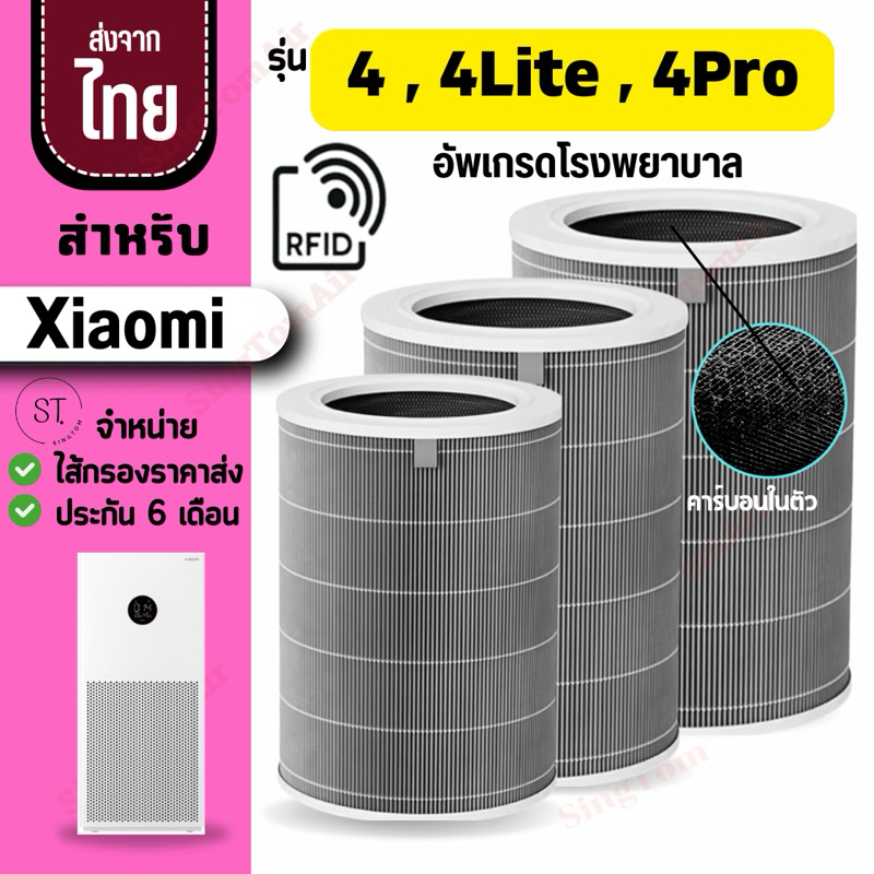 ไส้กรอง สำหรับ xiaomi รุ่น 4 4lite 4Pro H13 Purifier Filter Air filter สีเทา Hepa สำหรับ เสี่ยวมี่
