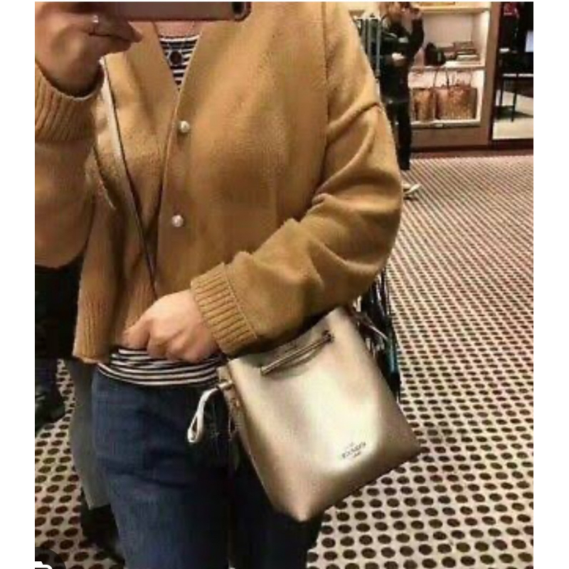 Coach f87817 กระเป๋าสะพายข้าง ทรงขนมจีบน้ำหนักเบา สีPlatinumค่ะ