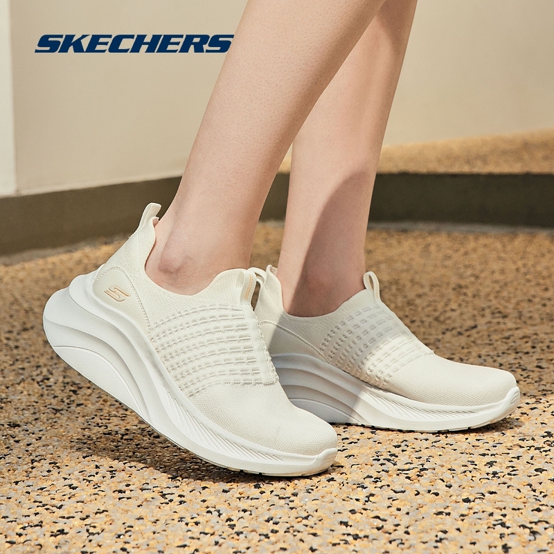 พร้อมส่ง💸เงินสด​ 2,000 🇨🇳 แท้~Global​ 🇨🇳 SKECHERS Bobs Sport Bobs Chaos Hi รองเท้าผ้าใบ​ เสริม ส้นหนา​ สีครีม 117514 NAT