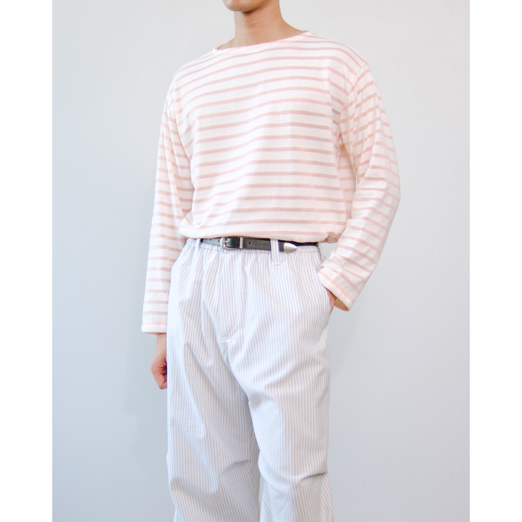 Stripe-Knitted Boatneck T | เสื้อยืดคอปาด แขนยาว ผ้าทอลายริ้ว