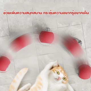 ลูกบอลแมว ของเล่นแมว ลูกบอลสุนัข หมุนได้360องศา เรืองแสง ของเล่นแมวอัจฉริยะ พร้อมสายชาร์จ