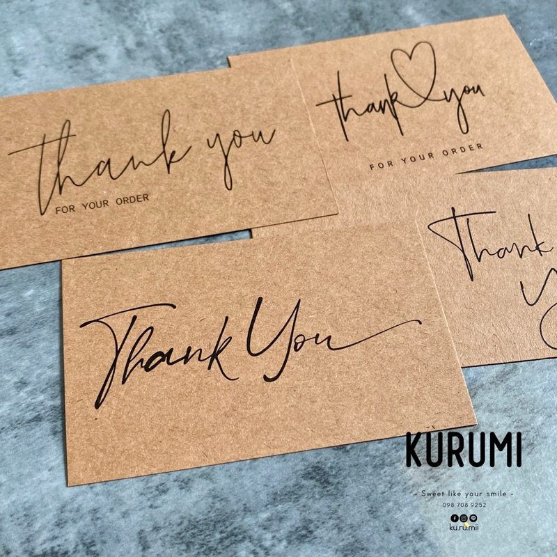 พร้อมส่ง การ์ดขอบคุณ มินิมอล Thank you card “แบบเรียบๆ” มินิมอล ถูกที่สุดในช็อปปี้