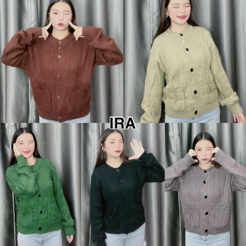 BY IRA Knitted sweater (111) เสื้อไหมพรม ผ้าถัก กระเป๋าหน้าผ้านุ่ม หนามากก