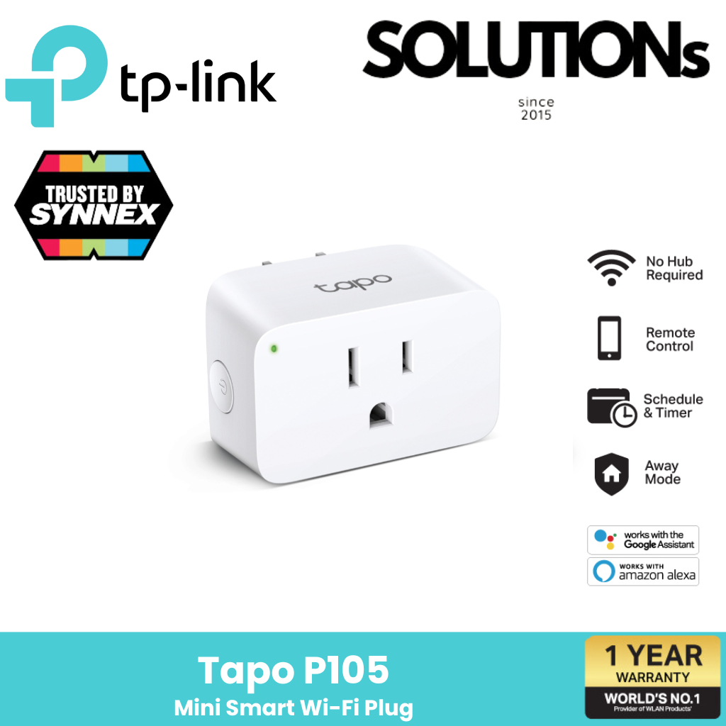TP-Link Tapo P105 Mini Smart WiFi Plug ปลั๊กอัจฉริยะ สั่งการด้วยเสียงผ่าน รับประกัน 1 ปี