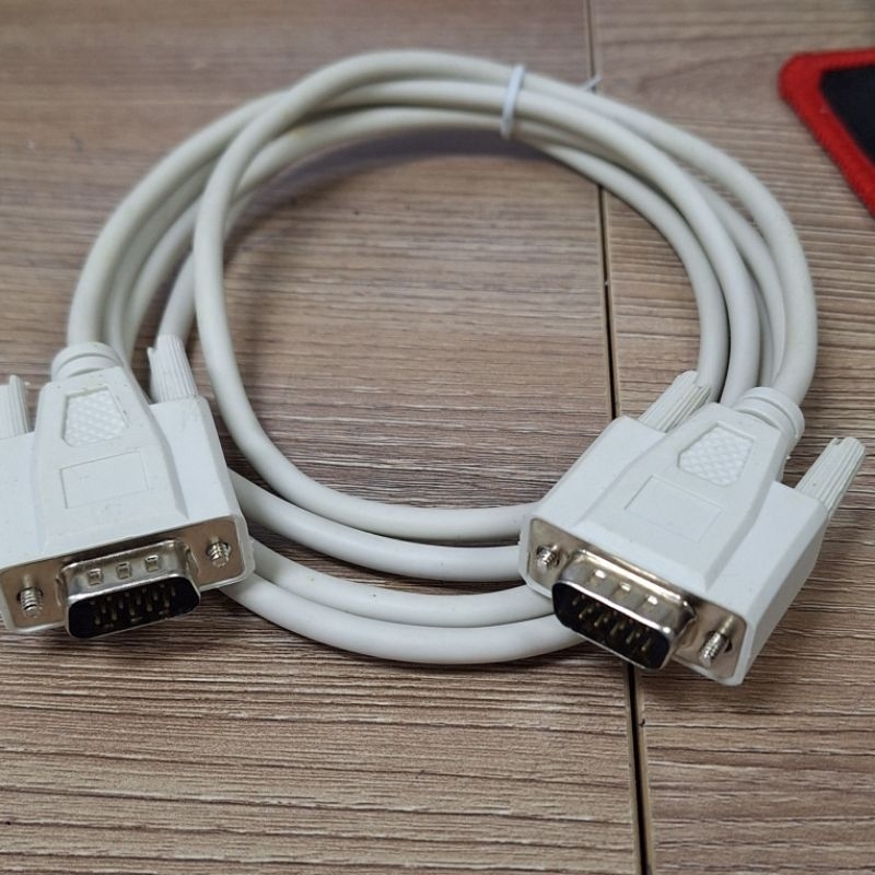 vga cable 15Pin ผู้-ผู้ สายสีขาว ยาว 1.8เมตร 3เมตร 5เมตร สีขาว