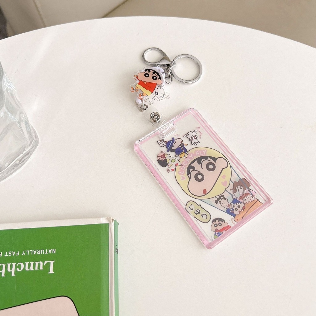 ที่ใส่การ์ดแบบใสลายชินจัง มีตัวเลือกหลายแบบ พร้อมสายดึงโยโย่ยืดหดได้ และตะขอพวงกุญแจ - รูปที่ 6