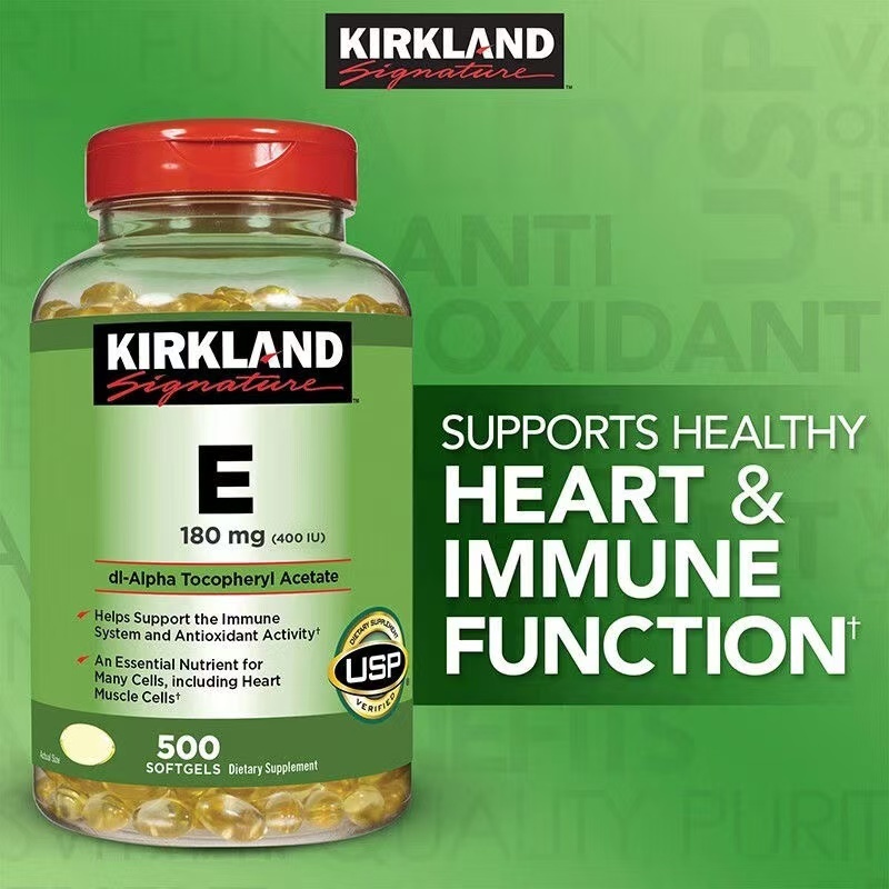 EXP:04/2027 Kirkland เคิร์กแลนด์ วิตามิน อี เอสเซนส์ วีอี ซอฟท์เจล 400IU 500 แคปซูล วิตามินอี