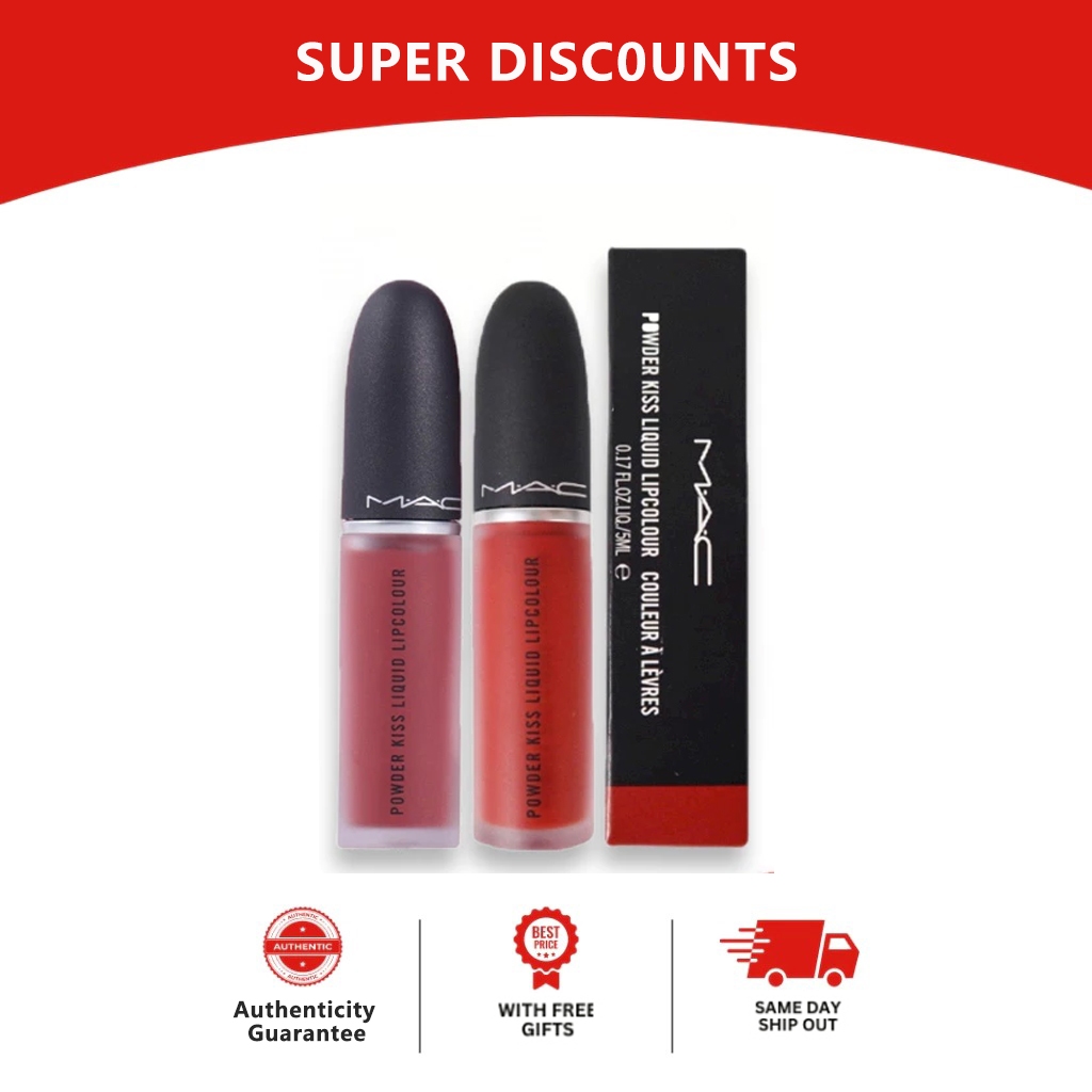MAC Powder Kiss Liquid Lipcolour Full Size 5ml #988 #991 #997 #998 / Liquid Lip Matte Banyak warna