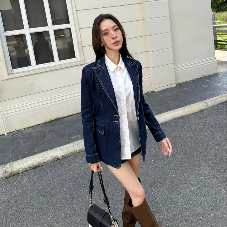 MOTTOM - OLIVER Single Breasted Denim Blazer