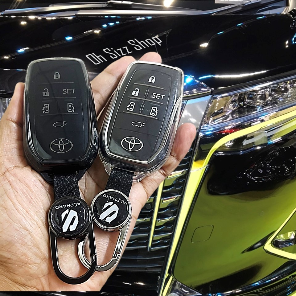 เคสรีโมทรถ ใสและใสดำ Toyota Alphard 2024 ครอบรีโมท 360 องศา หุ้มทั้งหมด (Ultra Thin See Through Transparent TPU Key Case