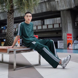 AMTAR ชุดเซ็ตเสื้อ กางเกงขายาวคาร์โก้ OVER SIZE แต่ง 3 แถบ มีกระเป๋าข้าง - Clothing, ผู้ชาย
