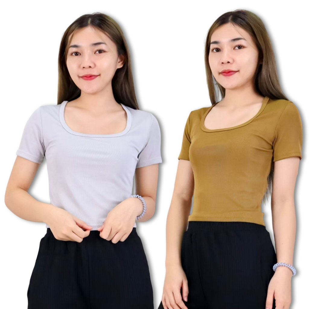 212# 212-2XL# เสื้อยืด มี 2 ไซส์ เสื้อครอป คอเหลี่ยม แขนสั้น สาวอวบ ผ้าร่องเล็ก เนื้อผ้านิ่ม