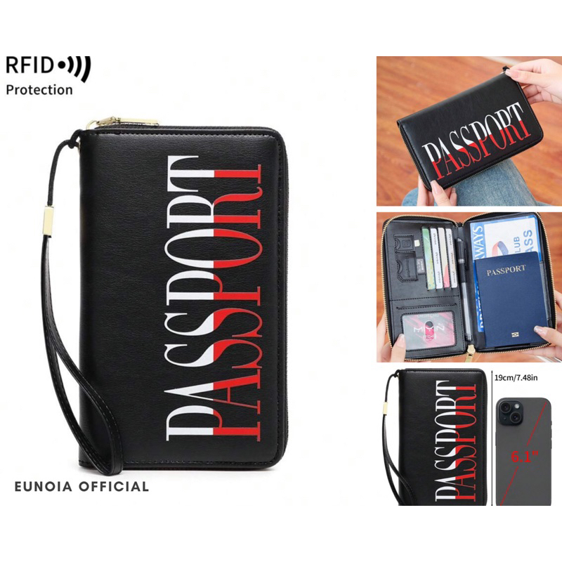 [EUNOIA] PASSPORT COVER กระเป๋าใส่พาสปอร์ต สีดำ limited 🖤✈️