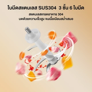 [โถแก้ว food grade] SAMONO เครื่องปั่นหมู 600ML เครื่องปั่นพริก เครื่องปั่นอาหารเด็ก รุ่น MC600 เครื่องบดเนื้อไฟฟ้า