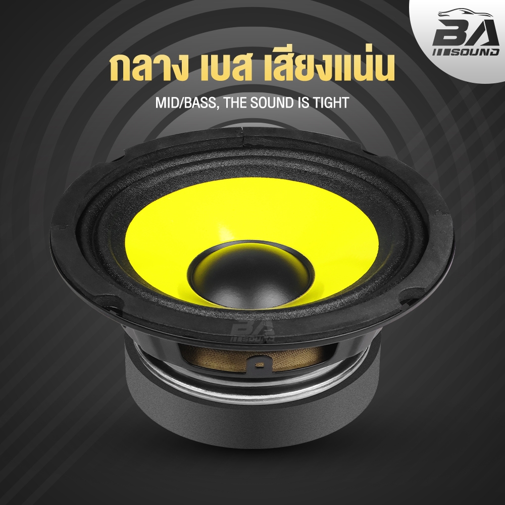 BA SOUND ดอกลำโพง 6.5 นิ้ว 350วัตต์ 4OHM BA-6110Y สีเหลือง ลำโพงเสียงกลาง 6.5นิ้ว ลำโพง 6.5นิ้ว ลำโพงติดรถยนต์ ลำโพงบ้าน - รูปที่ 2