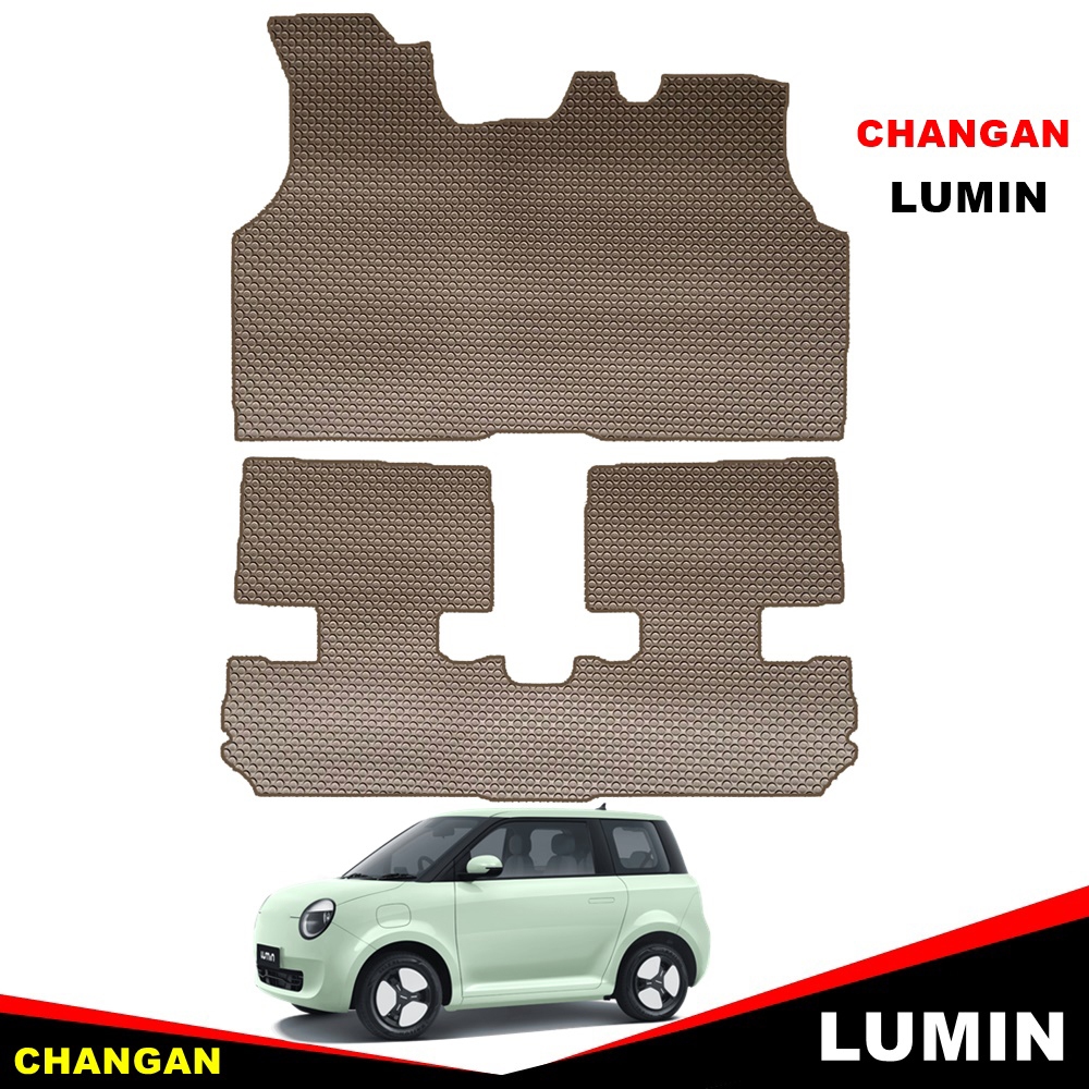 ยางปูพื้นรถยนต์ CHANGAN LUMIN พรมกระดุม ฉางอัน ลูมิน สีน้ำตาล เข้ารูป ในรถ 2ชิ้น