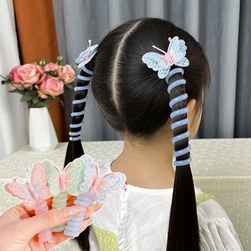 ยางมัดผมเด็ก ยางรัดผม ปักลายผีเสื้อน่ารัก สีแคนดี้ สไตล์เกาหลี สําหรับเด็ก - รูปที่ 6