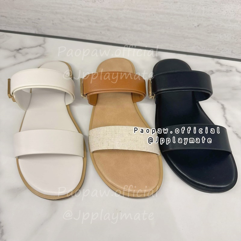 รองเท้า Charles&keith รุ่น Dove Two-Tone Double-Strap Sandals :  CK1-70060537-2 แท้จากชอป 100%