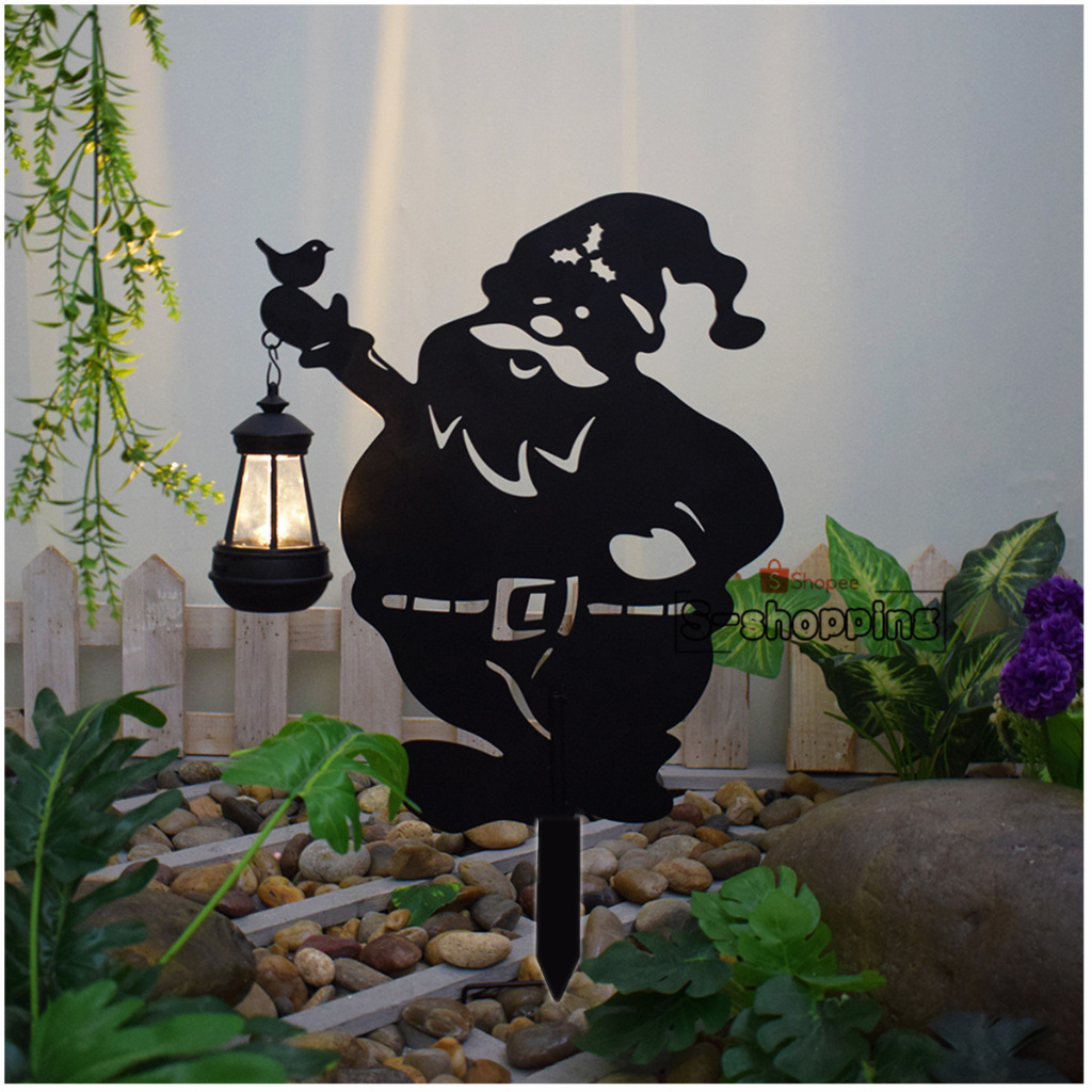 SDLR-1LED ไฟเหลือง  แผ่นเหล็ก คริสต์มาส ไฟปักสนาม โคมไฟตกแต่ง ไฟโซล่าเซลล์ Solar LAWN light 1 LED ไฟทางเดิน