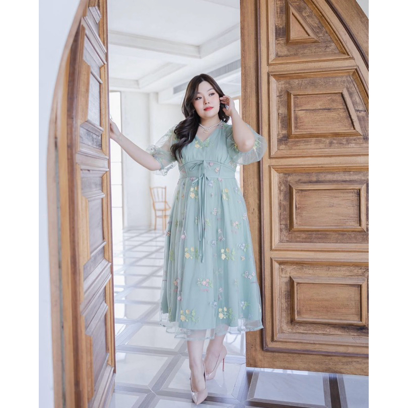 BBWshopเดรสเขียวมุ้งมิ้ง