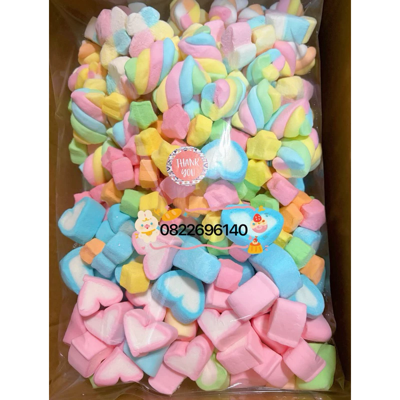❌ไม่ใช่ฟรีซดาย!!มาร์ชเมลโล่ธรรมดาคละแบบครึ่งโล500กรัมค่ะ(คละให้เลือกแบบไม่ได้จ้า)❌ไม่ใช่มาร์ชกรอบ