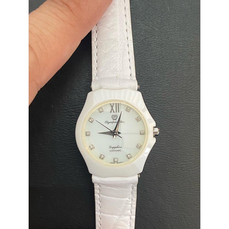 OP Olympia star Sapphire CERAMIC Lady ของแท้ มือสอง สภาพสวย