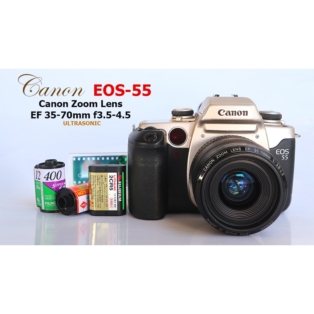 Canon EOS 55 หรือ(50E/ELAN II/EOS7 )กล้องฟิล์มระบบ SLR เปลี่ยนเลนส์ได้มาพร้อมเลนส์ พร้อมใช้งาน(SN-24