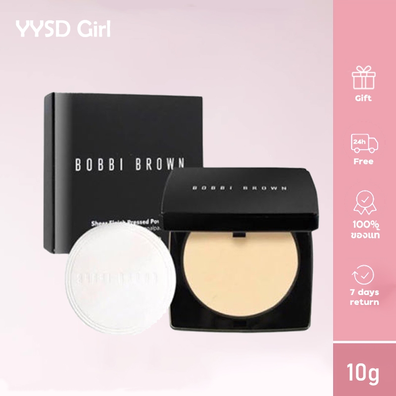 【 แท้/พร้อมส่ง】฿obbi ฿rown Sheer Finish Pressed Powder 10g SF15 แป้งอัดแข็ง #01 Pale #05 Soft Sand 11g แป้งพัฟคุมมัน