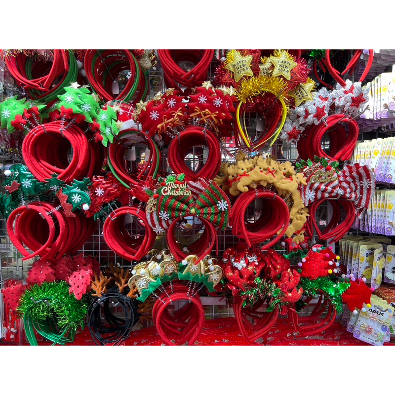 ขายดี คาดผม x'mas 15บาท ซานต้า โบ เขากวาง คาดผมคริสต์มาส งานสวยมากๆๆ ยกแพค12ชิ้น คละลาย