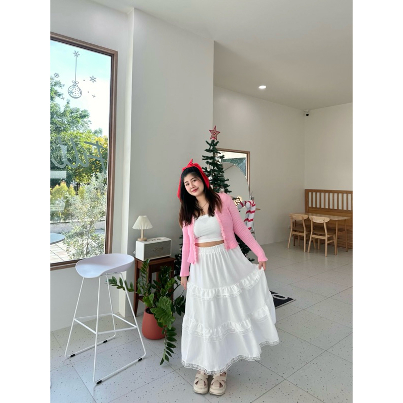 chiffon long skirt กระโปรงยาวสาวอวบ | Plussizeby.yuti