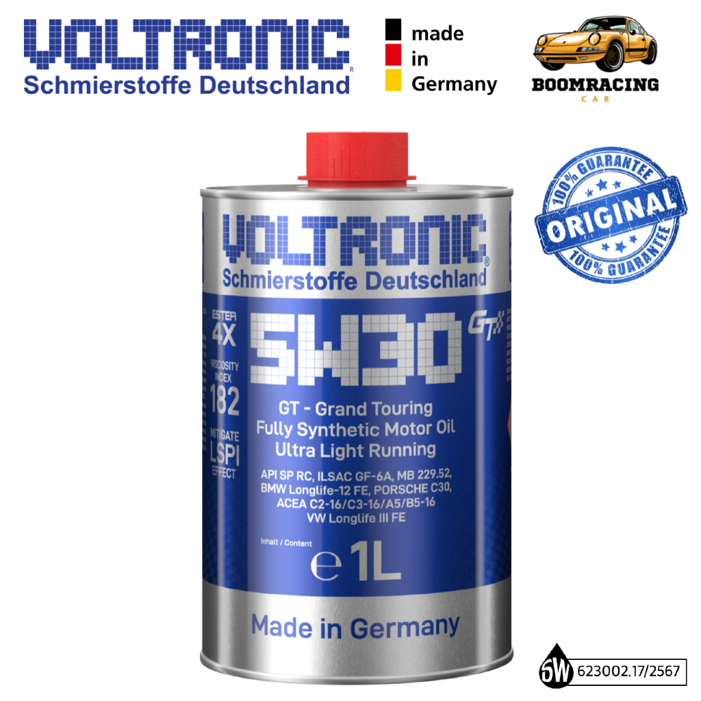 VOLTRONIC 5W30 GT Base Oil Group 4PAO+5ESTER 4X Made in Germany น้ำมันเครื่องสังเคราะห์แท้ 100%