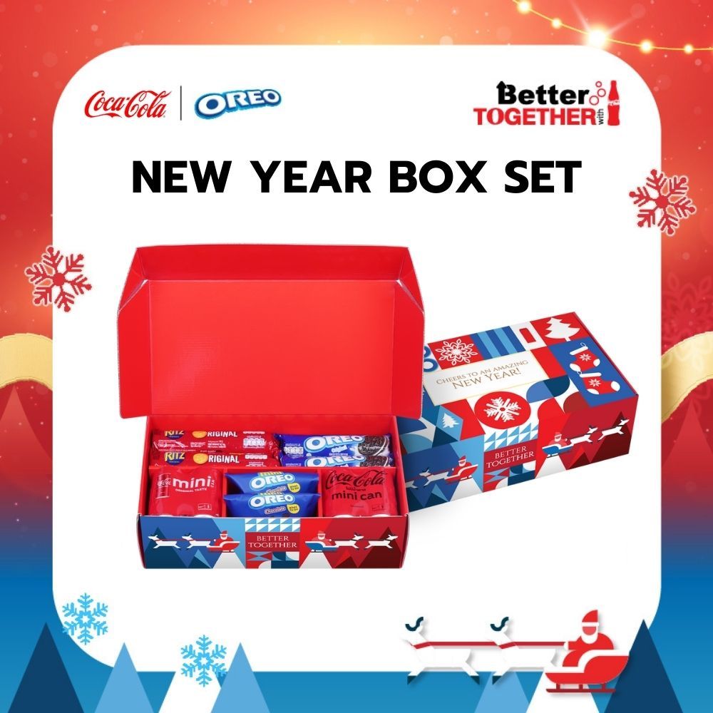[จัดส่งเฉพาะกทม.และปริมณฑล]New Year Boxset กล่องของขวัญอร่อยซ่าส์ของคู่ซี้ Coca-Cola x Mondelez
