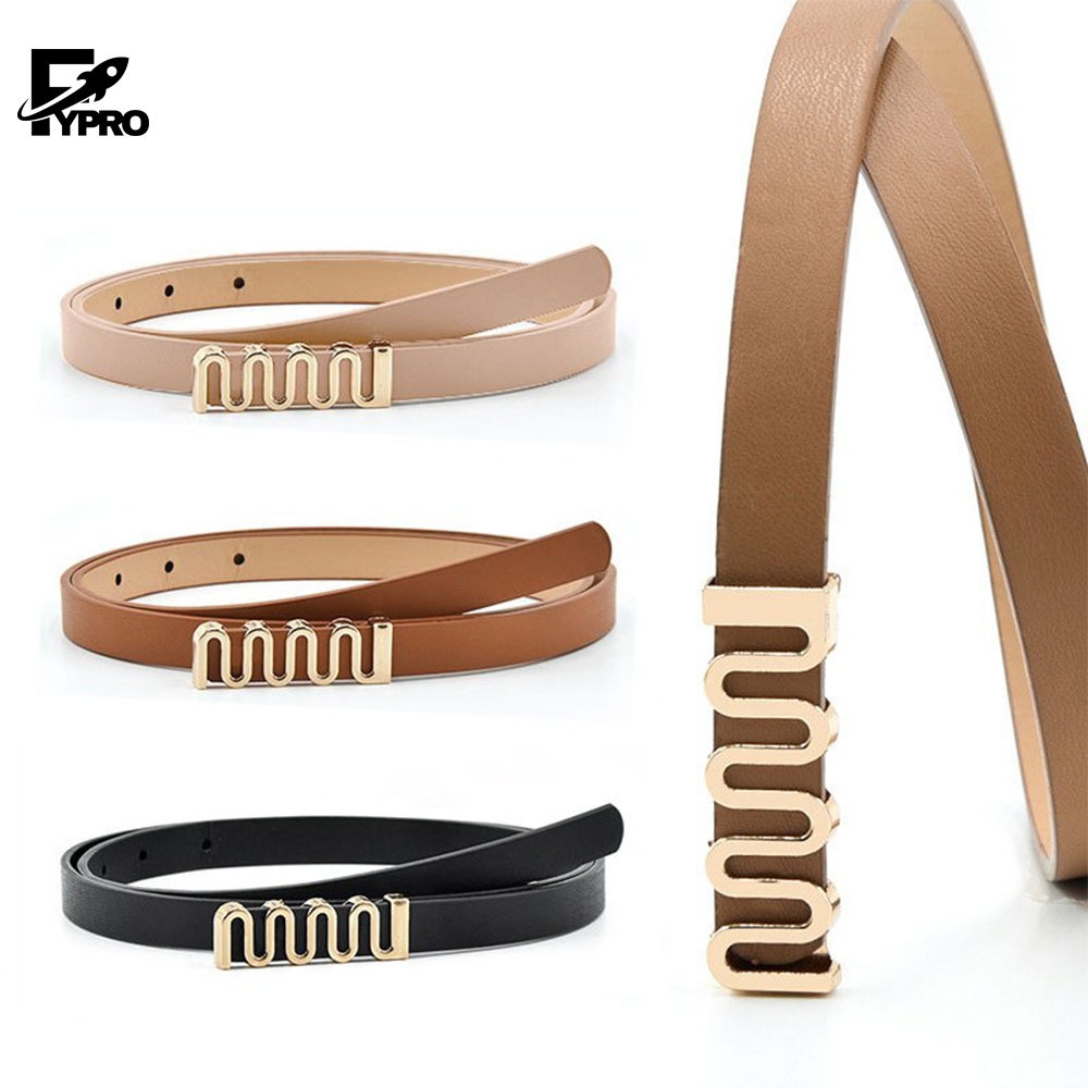 FYP เข็มขัดคาดเอว แฟชั่น SKINNY THIN WAIST BELT หนัง PU คลาสสิค ปรับได้ สําหรับผู้หญิง